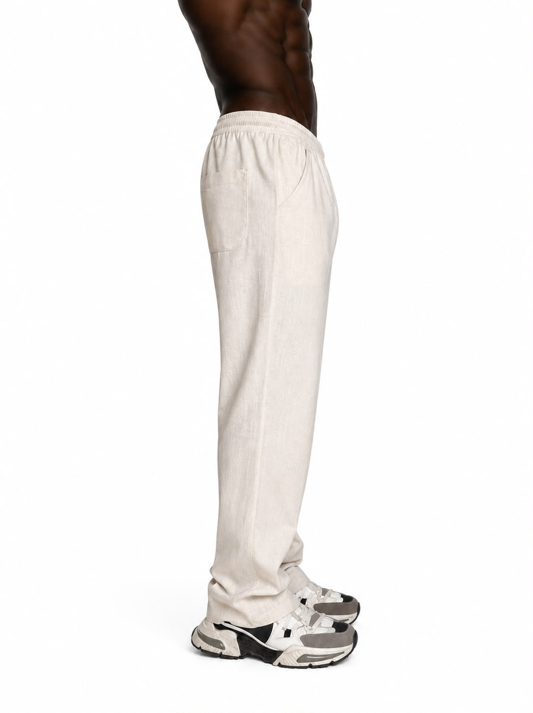 BASICWY Relaxed Fit Linen Trousers