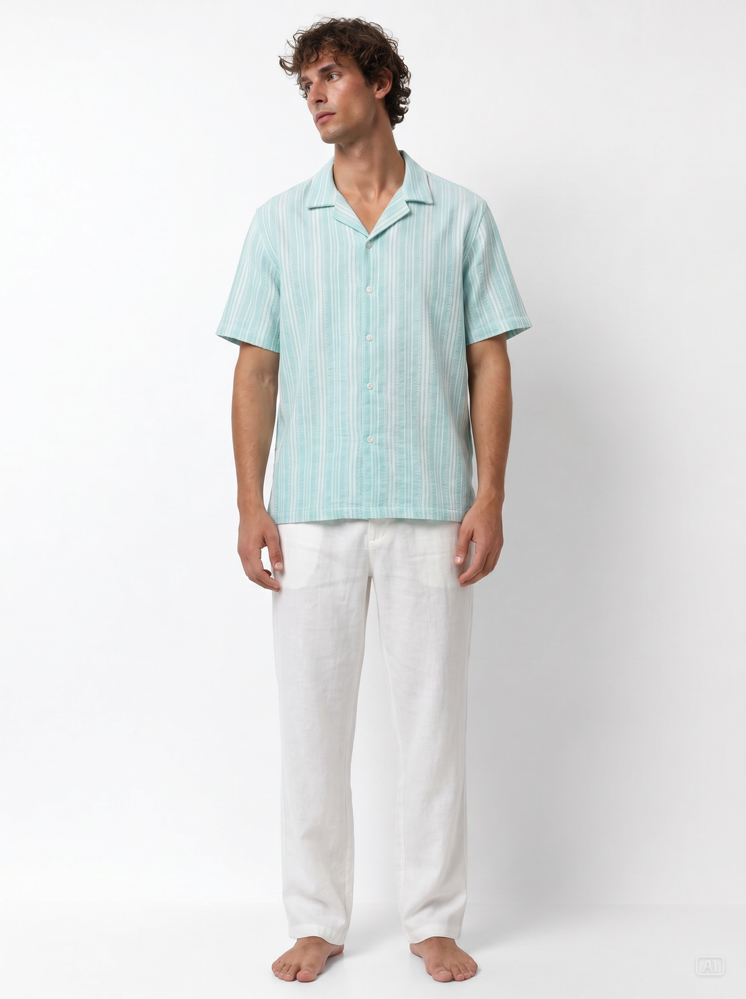 Aqua Jacquard Shirt