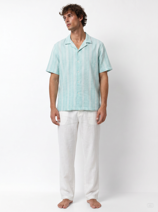 Aqua Jacquard Shirt