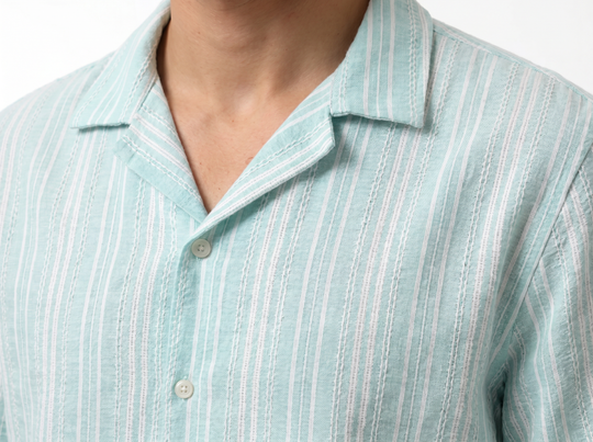 Aqua Jacquard Shirt