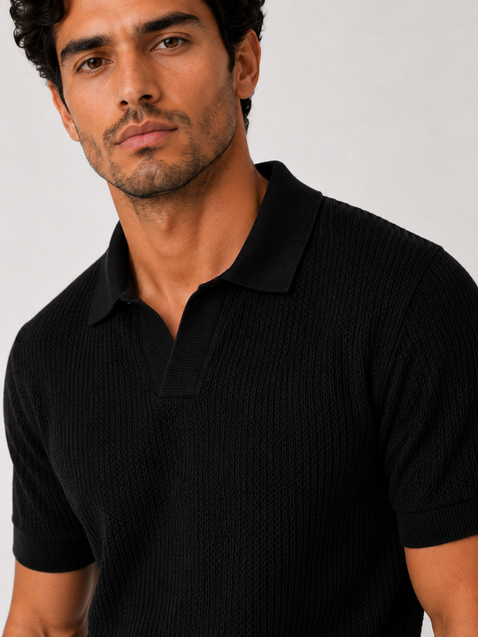 Milano Knit Polo Black