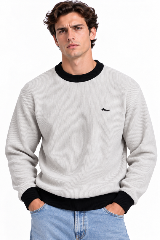 Premium Velvet Knit Crewneck – Pearl Grey