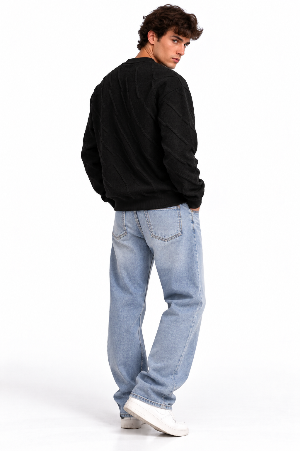 Premium Linear Structure Knit – Black