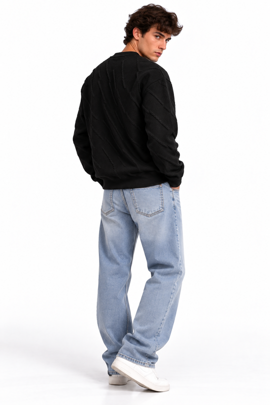 Premium Linear Structure Knit – Black