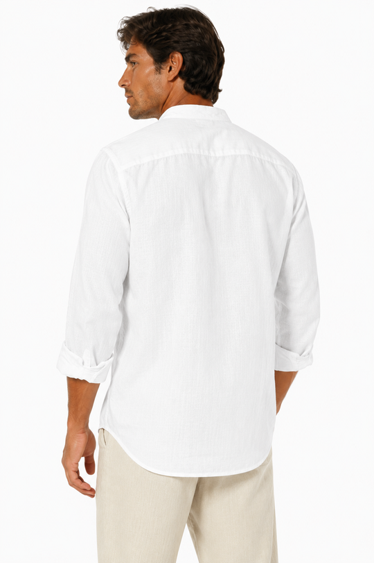 Linen Popover Shirt white