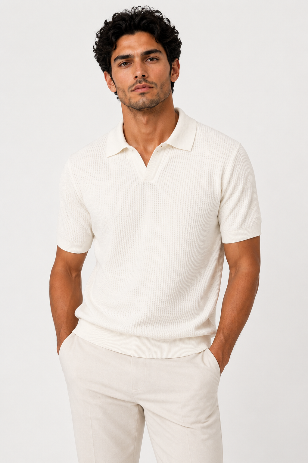 Milano Knit Polo White