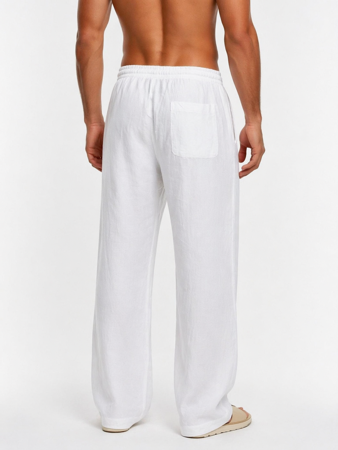 White Linen Relaxed Fit pants