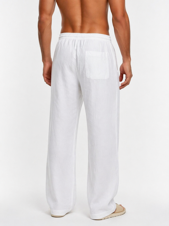 White Linen Relaxed Fit pants