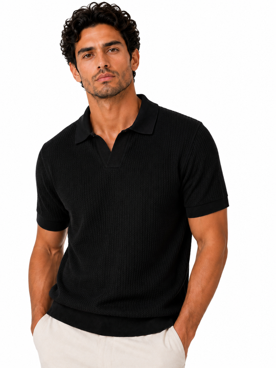 Milano Knit Polo Black
