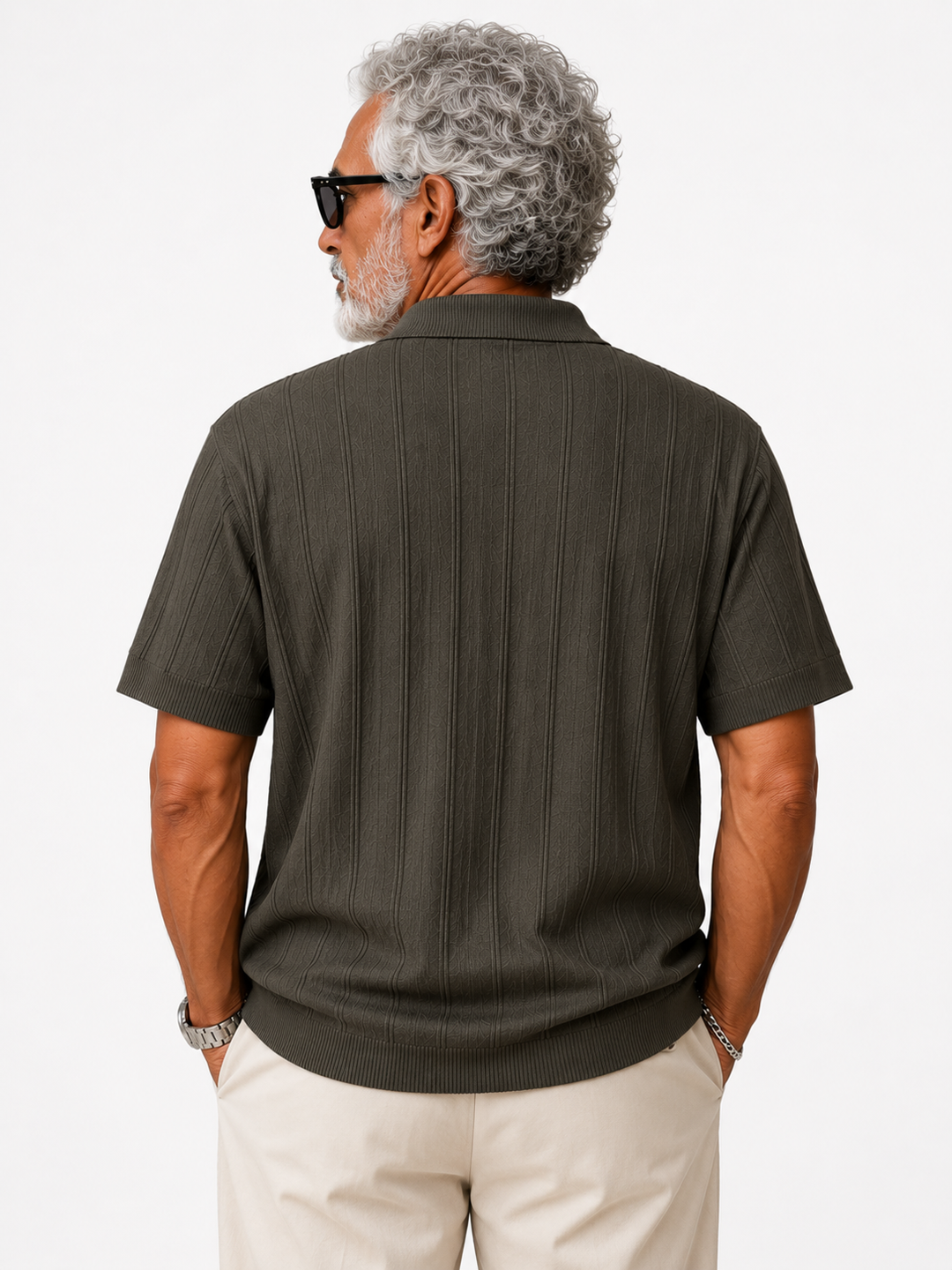 Monaco Zip Polo Dark Olive