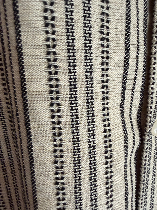 Jacquard Shirt + Linen Wide Leg Pants