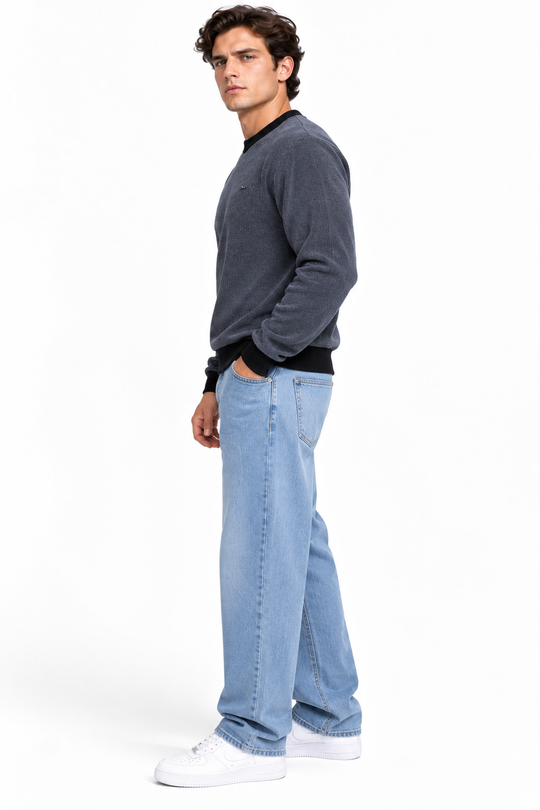 Premium Velvet Knit Crewneck – Dark Grey