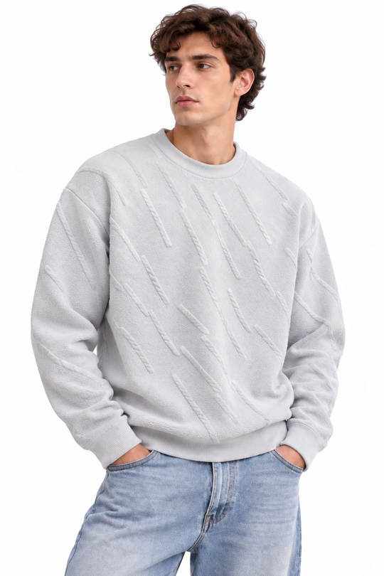 Premium Linear Structure Knit – Pearl Grey