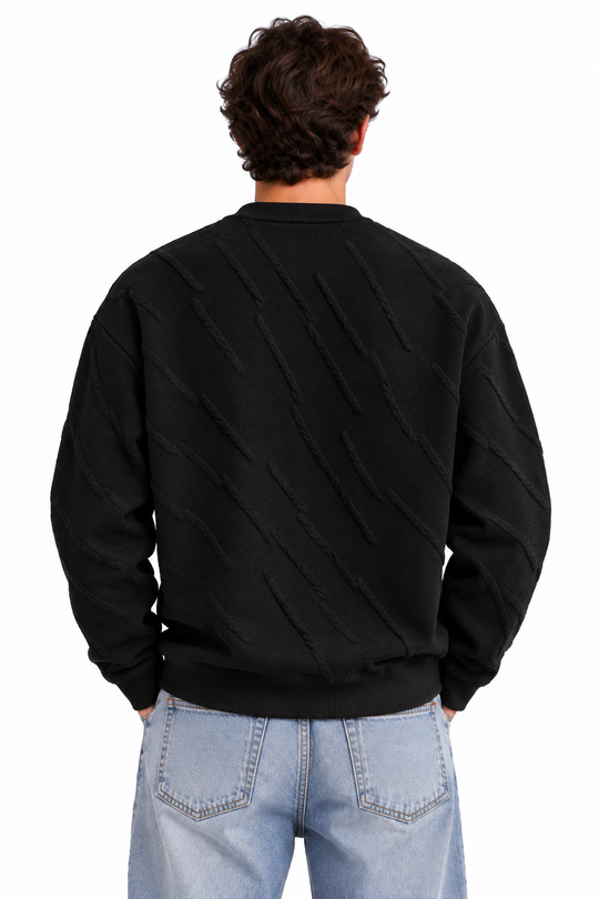 Premium Linear Structure Knit – Black