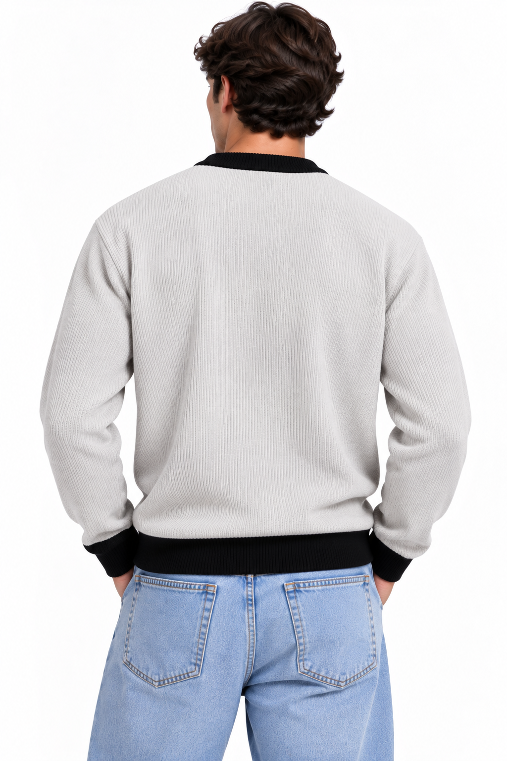 Premium Velvet Knit Crewneck – Pearl Grey