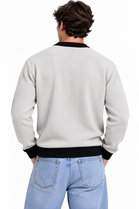 Premium Velvet Knit Crewneck – Pearl Grey