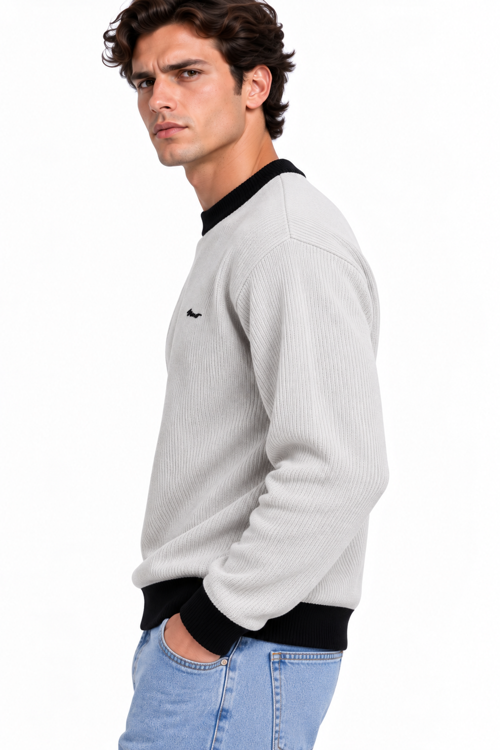 Premium Velvet Knit Crewneck – Pearl Grey