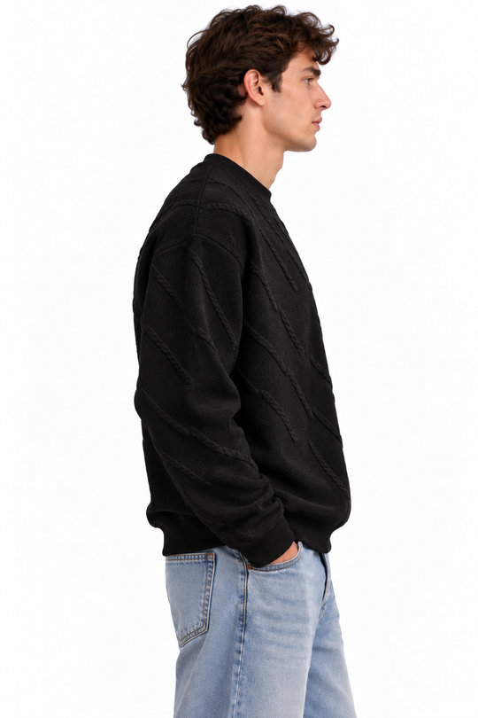 Premium Linear Structure Knit – Black