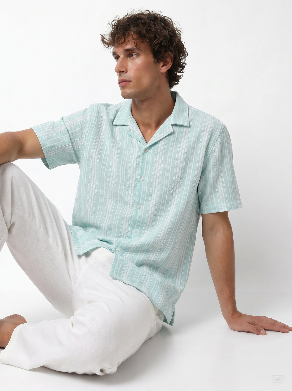 Aqua Jacquard Shirt