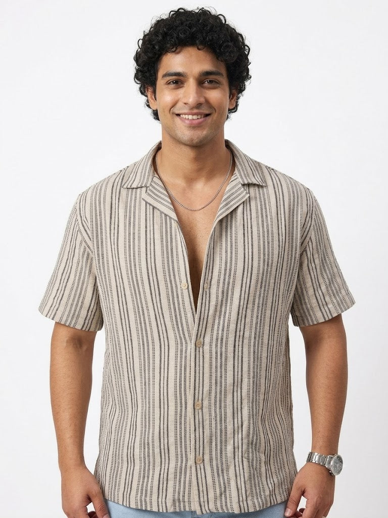 Linen Stripe Resort Shirt