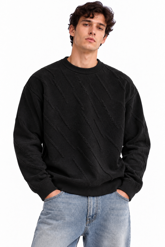 Premium Linear Structure Knit – Black