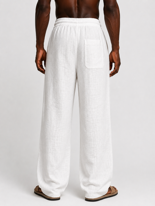 White Linen Wide Leg