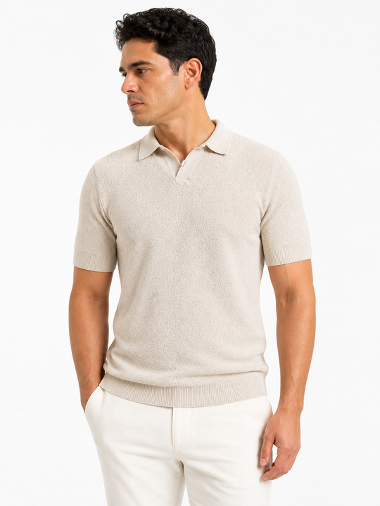Premium Knit Polo Cream Sand