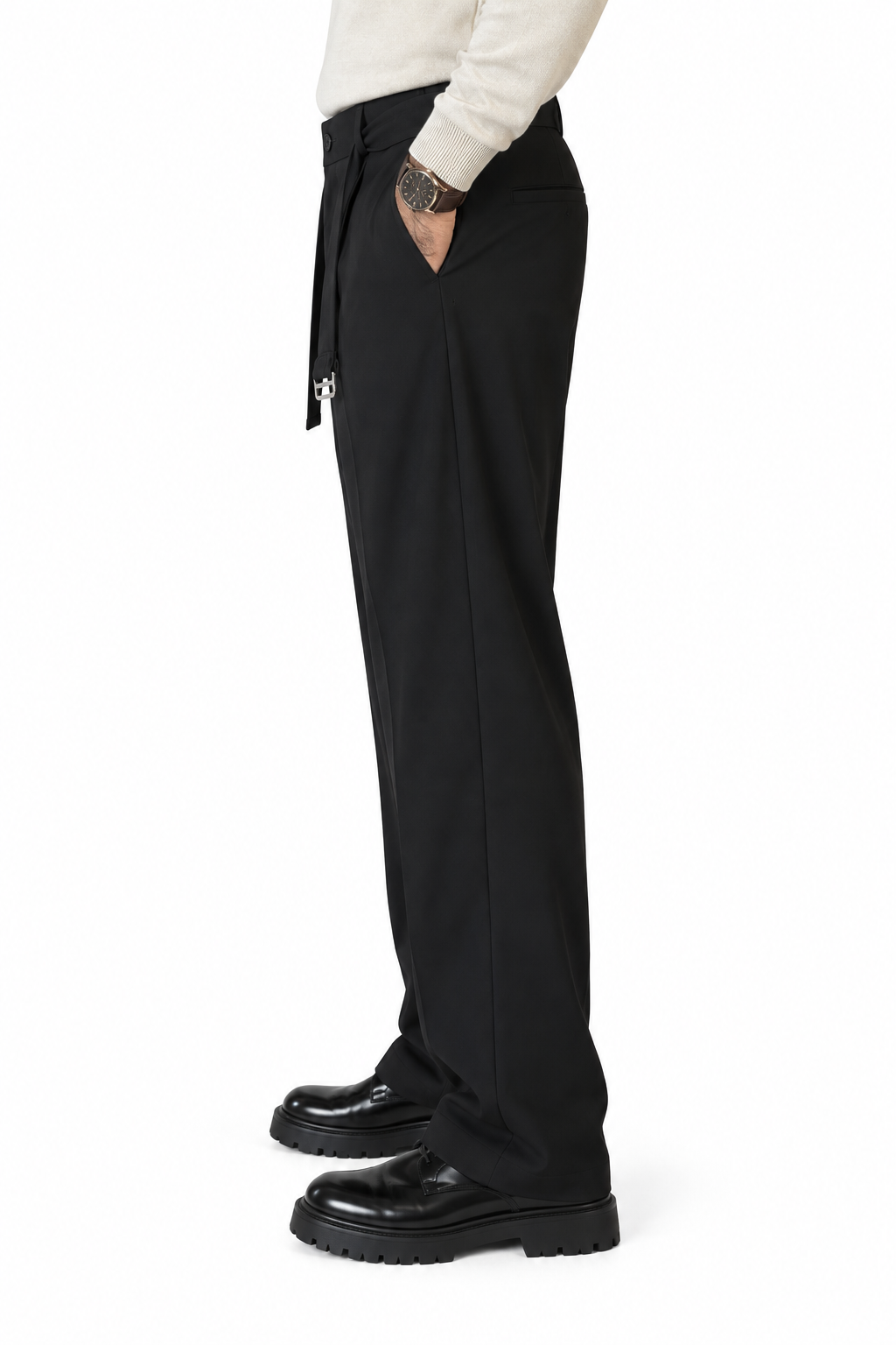 Old Money Tailored Pants-Black