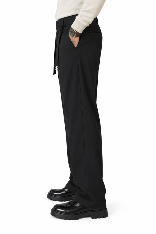 Old Money Tailored Pants-Black