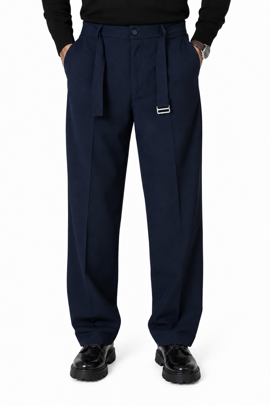 Old Money Tailored Pants-Midnight Navy