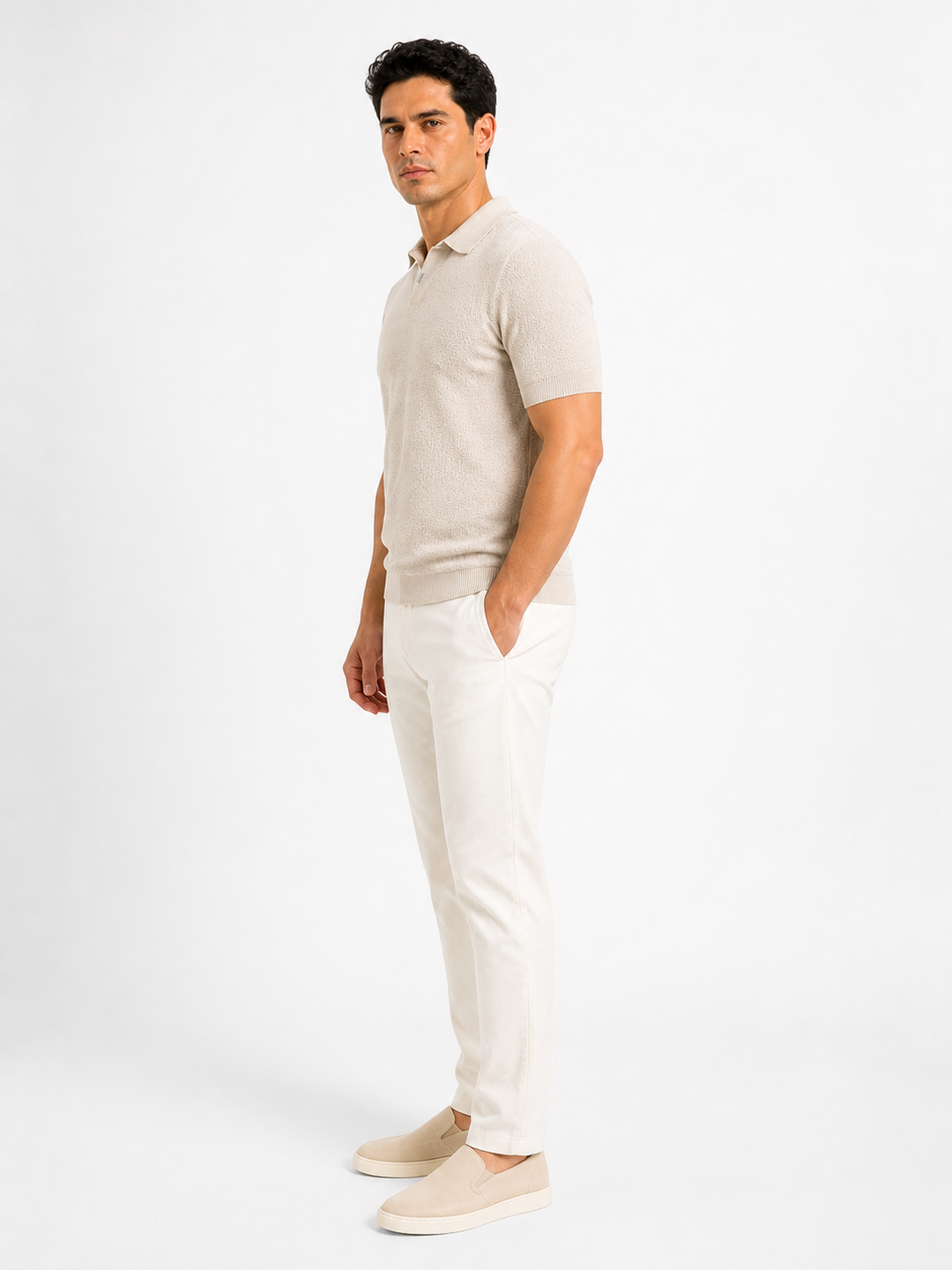 Premium Knit Polo Cream Sand