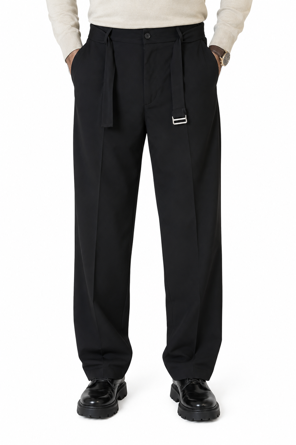 Old Money Tailored Pants-Black
