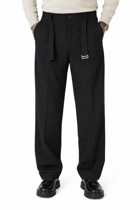 Old Money Tailored Pants-Black