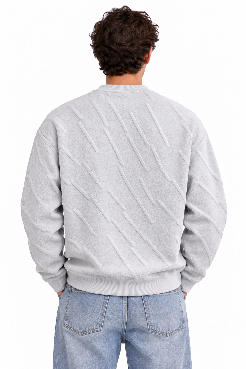 Premium Linear Structure Knit – Pearl Grey