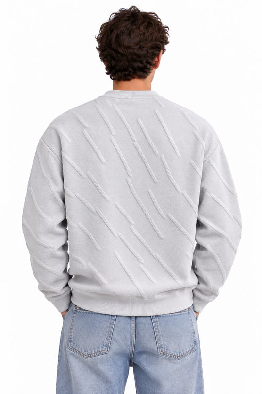 Premium Linear Structure Knit – Pearl Grey
