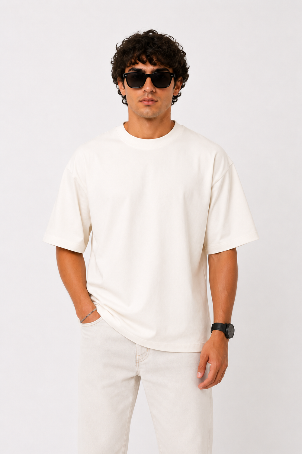 Basicwy oversize tee off white