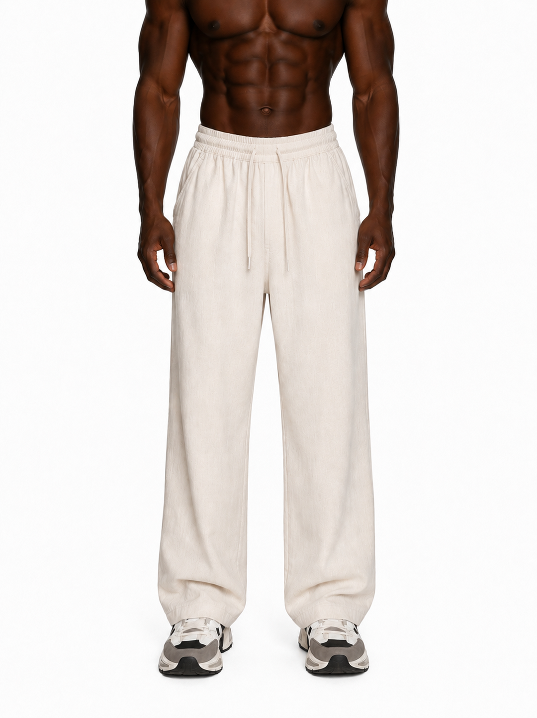 Natural Beige Linen Wide Leg