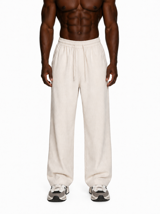 Natural Beige Linen Wide Leg