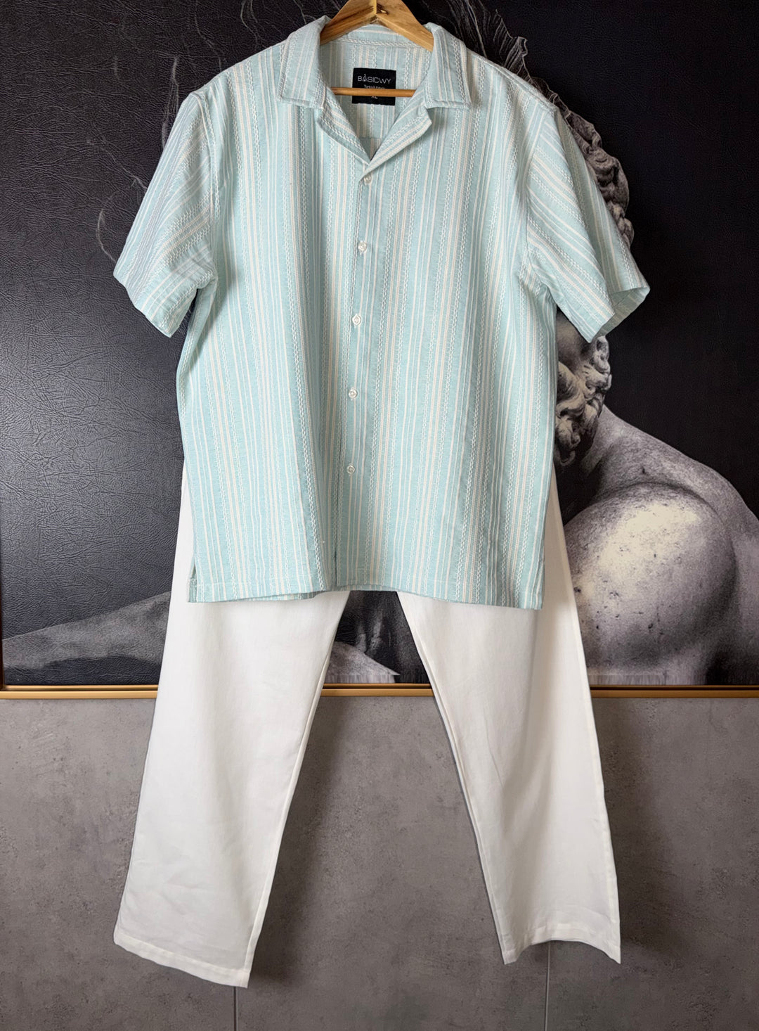 Aqua Jacquard Shirt