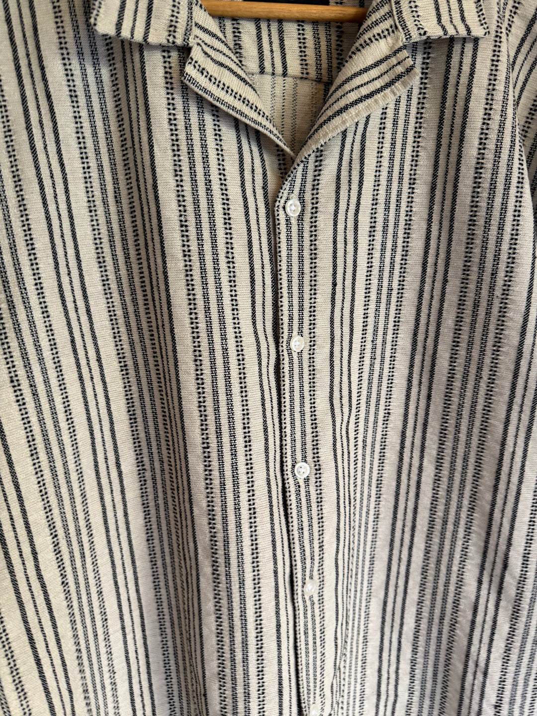 Jacquard Shirt + Linen Wide Leg Pants