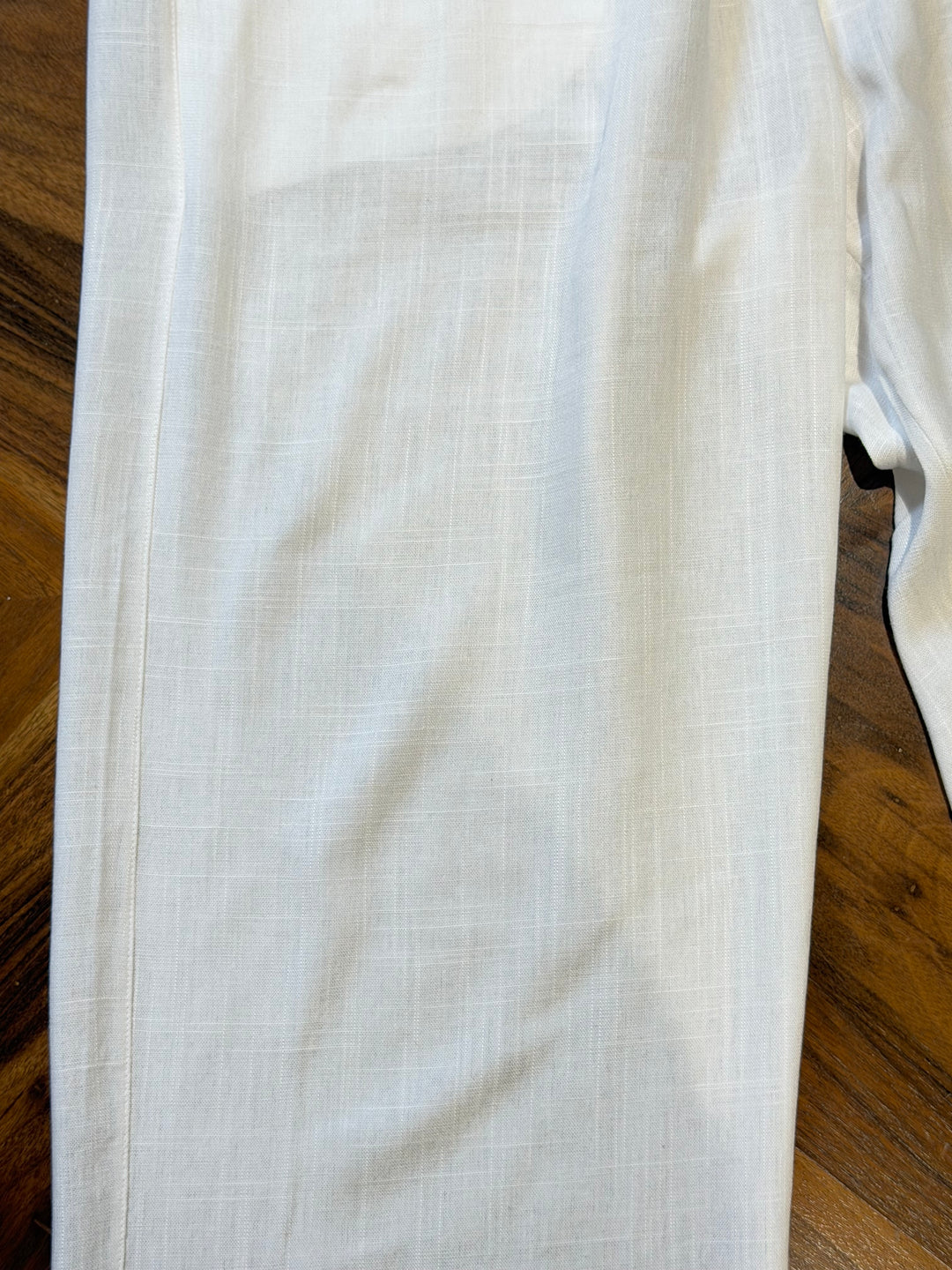 White Pure Linen Relaxed Fit pants