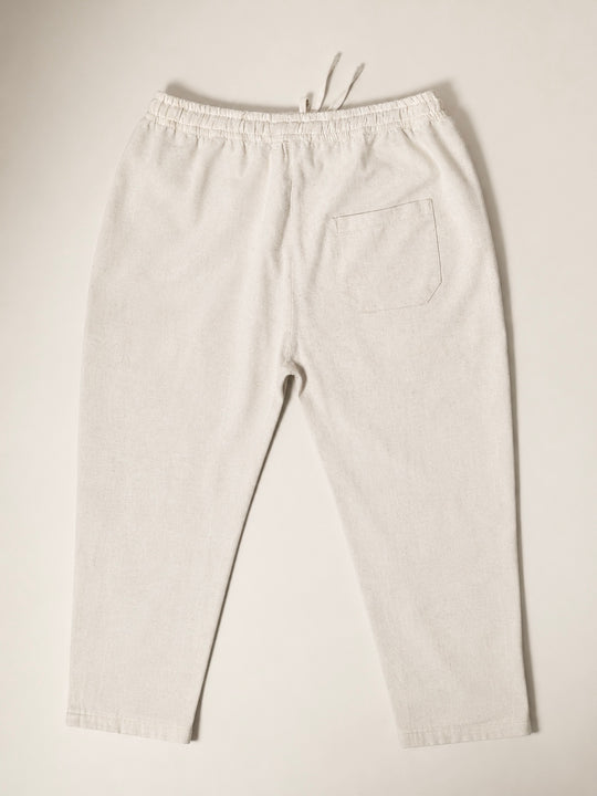 Natural Beige Linen Wide Leg
