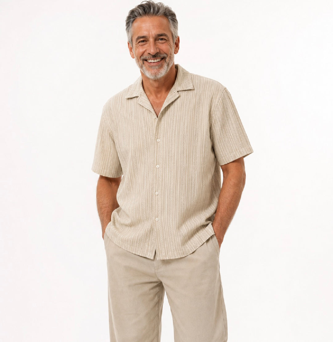 Sand Jacquard Resort Shirt