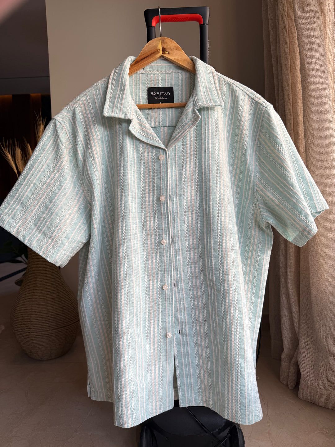 Aqua Jacquard Shirt