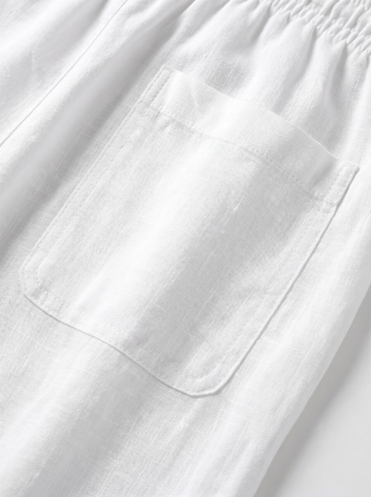 White Linen Relaxed Fit pants