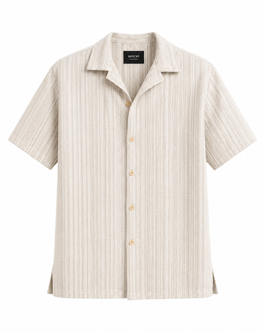 Sand Jacquard Resort Shirt
