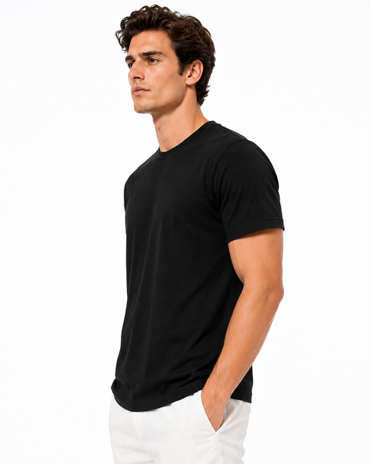 Basicwy Black Regular Fit Tee