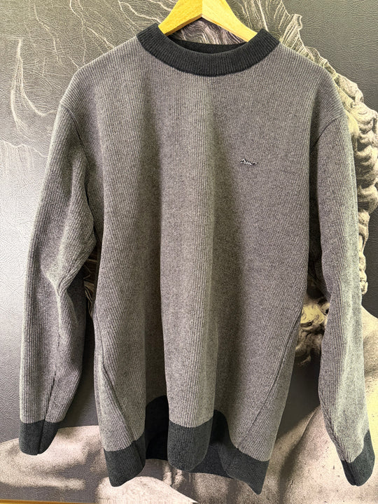 Premium Velvet Knit Crewneck – Dark Grey