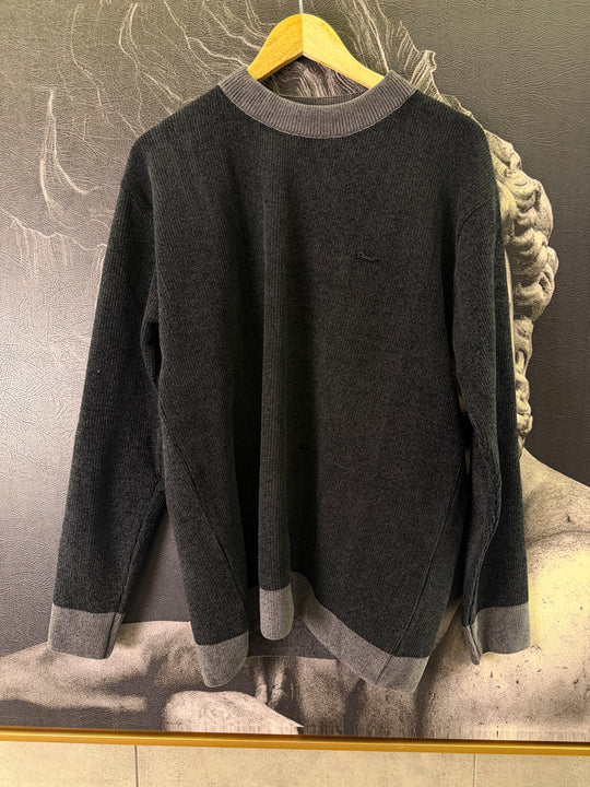 Premium Velvet Knit Crewneck – Black