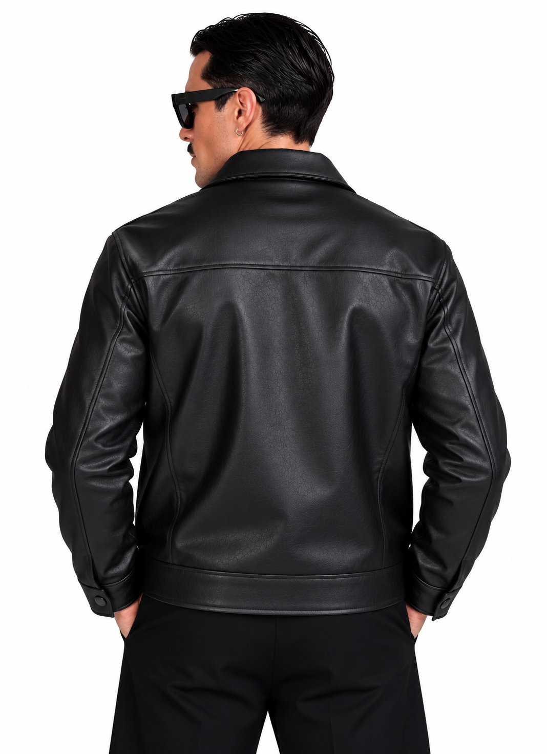Boxy Black Faux Leather Jacket